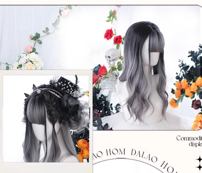 Lolita Wig Long Grey Wig Gentle Curly Wig 35614:496188 35614:496188