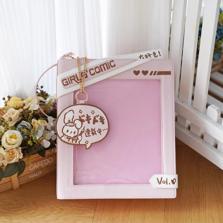 Kawaii Itabag Crossbody Bag Book-shaped Bag (Pink) 40112:670822