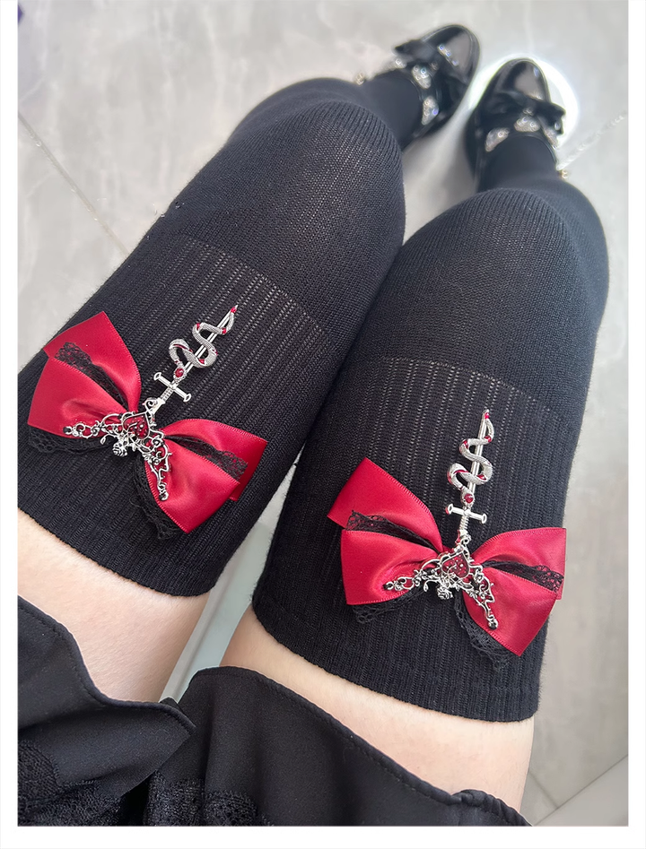 Gothic Over-the-Knee Socks Slimming Cashmere High Tube Socks 41890:723026