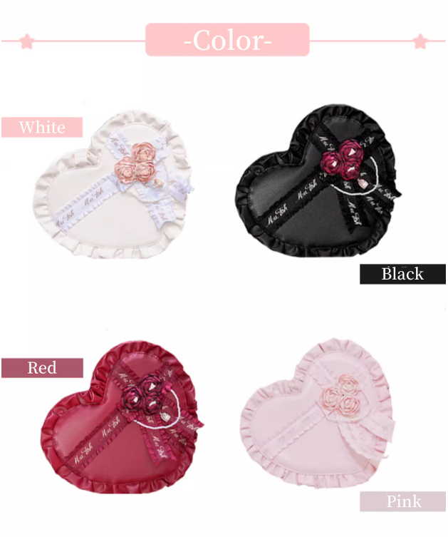 Lolita Handbag Heart Shaped Rose Crossbody Bag 35776:542104