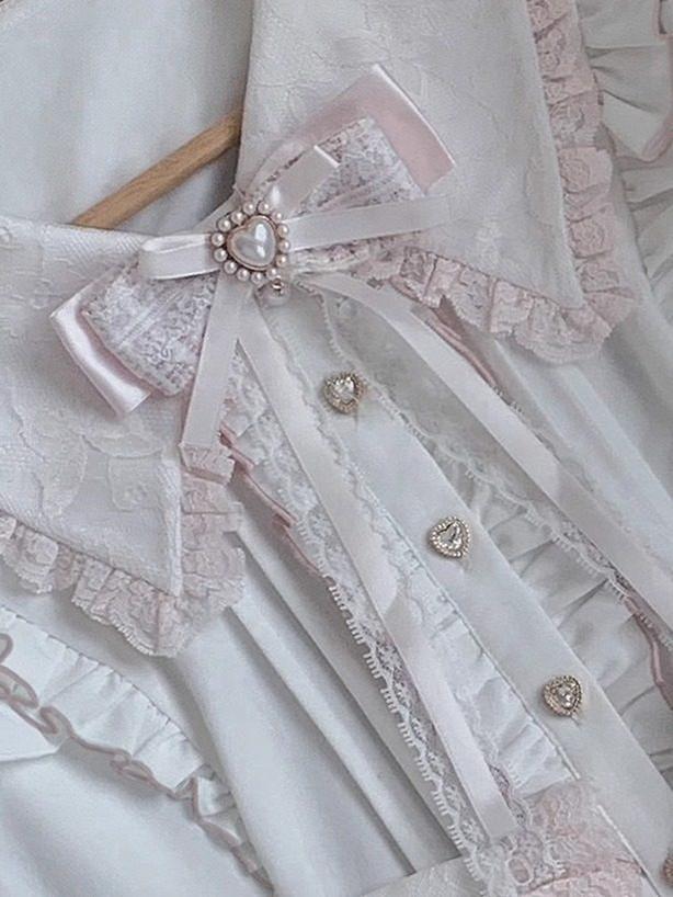 Jirai Kei Long Sleeve Blouse, Lace Open-Shoulder (M) / L M S XL) 44588:815121