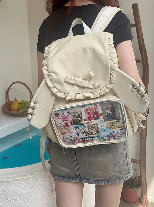 Kawaii Itabag Dual-Shoulder Backpack Bunny Ear Bag 40110:670688