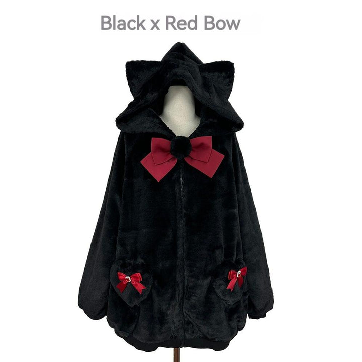 Jirai Kei Winter Coat Cat Ear Plush Jacket Multicolor 33954:440234