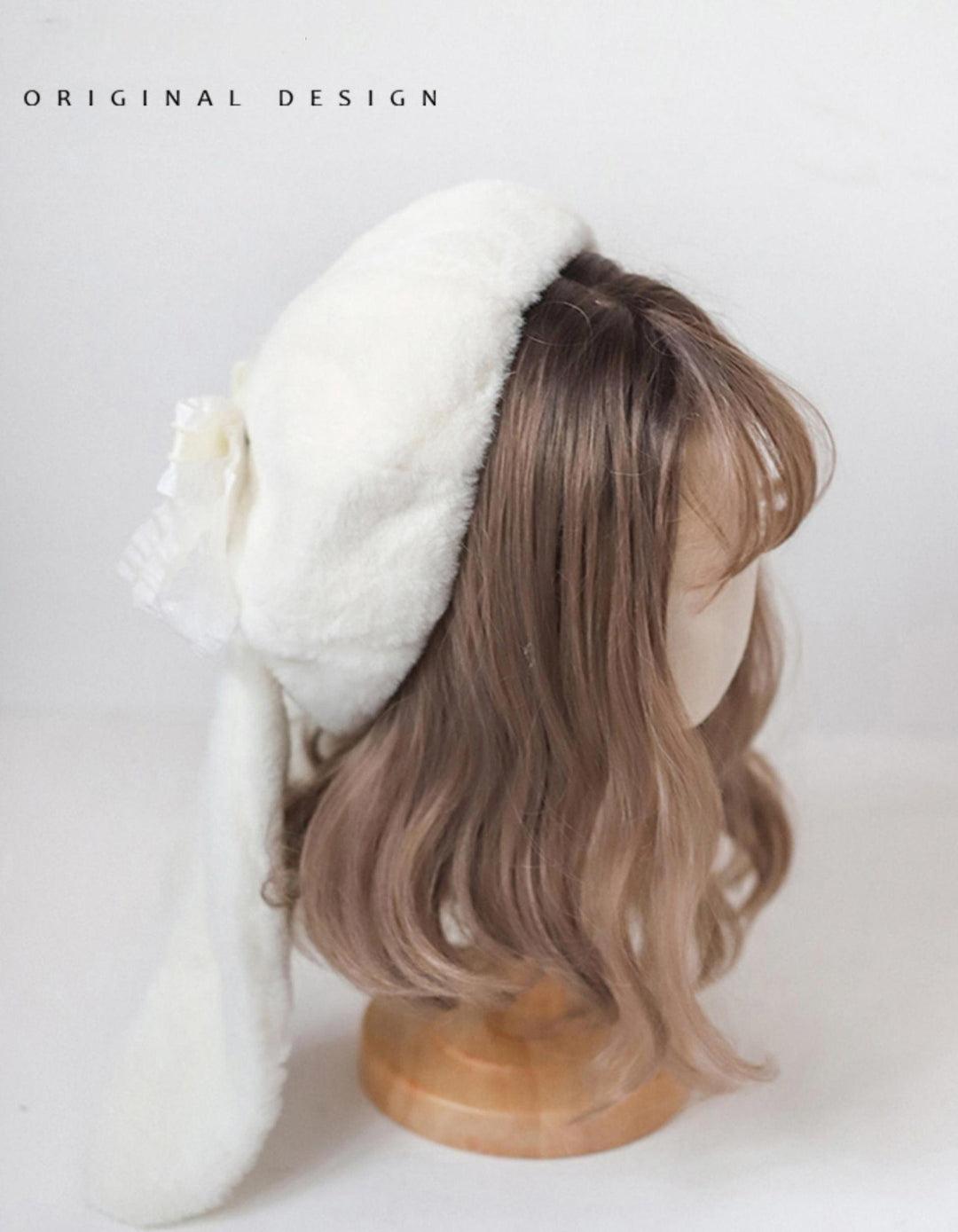 Plush Cute Beret Hat, Back Bunny Ears 43814:786105