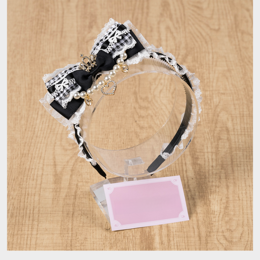 Jirai Kei Headband, Mini Crown & Rhinestone Pendant 44955:838749