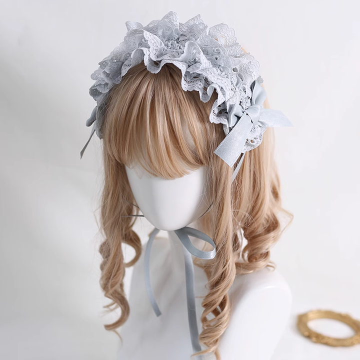 Gothic Lolita Headdress Bow Headband Lace Hairband 39648:635424