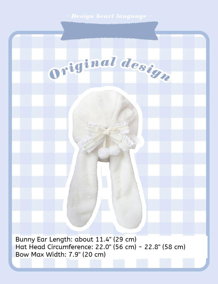 Plush Cute Beret Hat, Back Bunny Ears 43814:786102