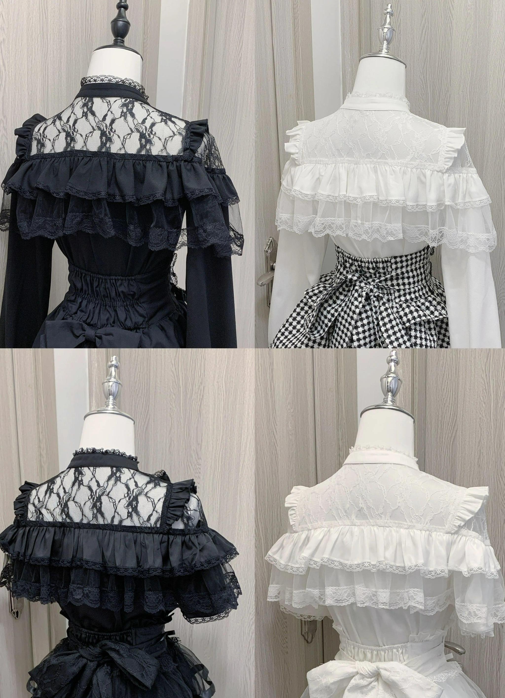 Jirai Kei Blouse Ruffle Lace Ribbon Shirt – Honey Wardrobe