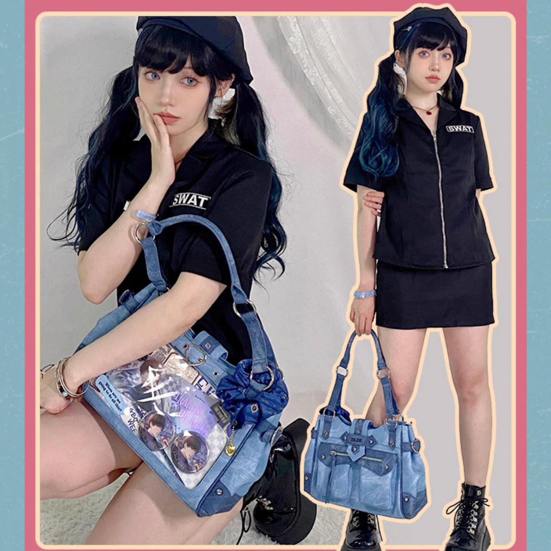 Punk Itabag Single Shoulder Bag Cool Office Worker Itabag 37056:546358