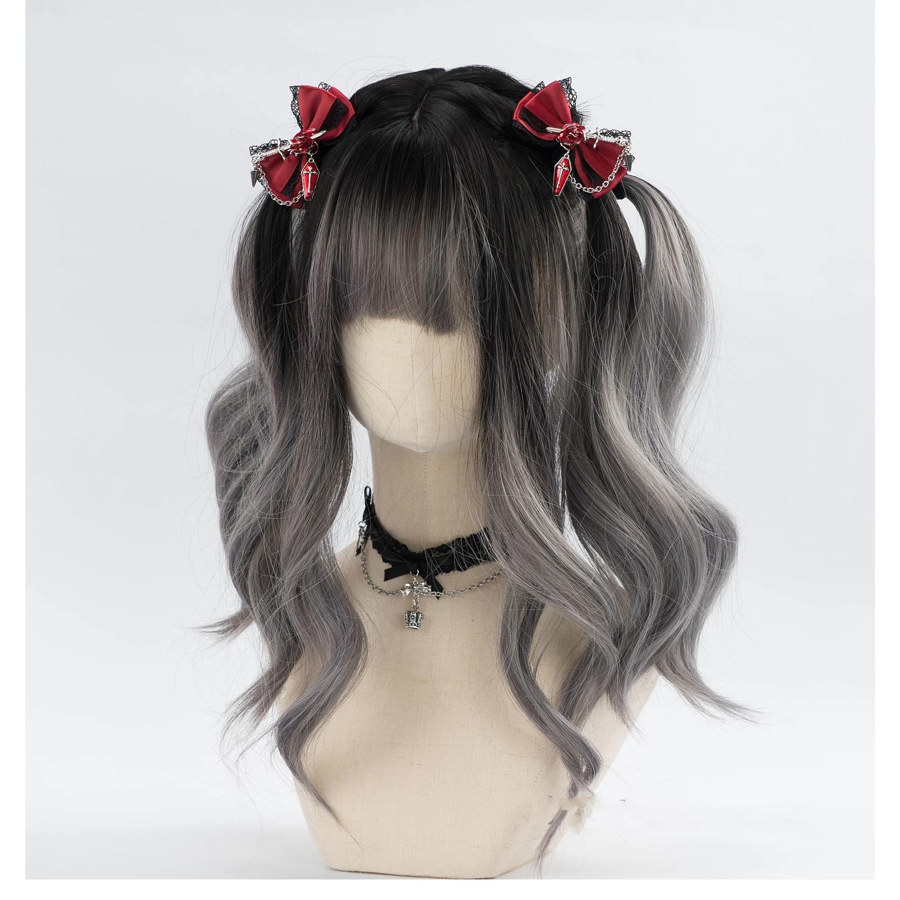 Jirai Kei Hair Clip Gothic Barrette With Cross Chain – Honey