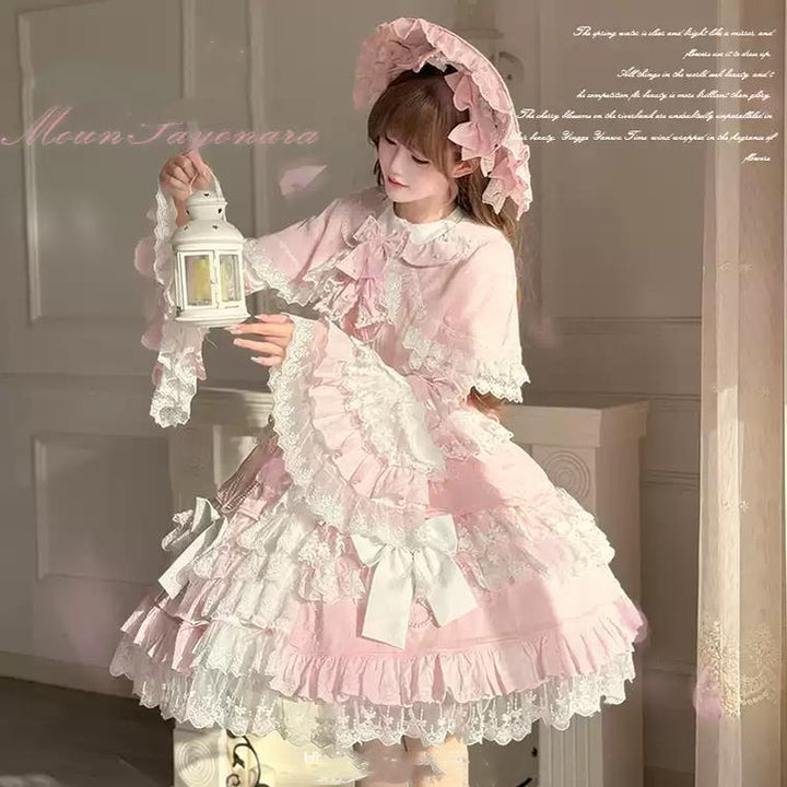 Sweet Lolita Pink JSK Doll-like Dress Princess Sleeve Blouse BNT 41170:697908