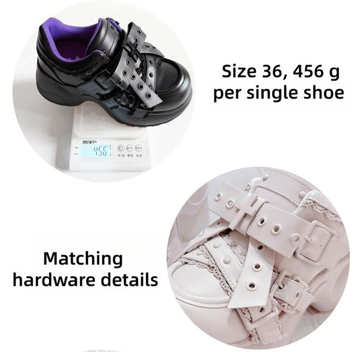 Jirai Kei High Platform Shoes, Multiple Buckle Straps 44626:815676