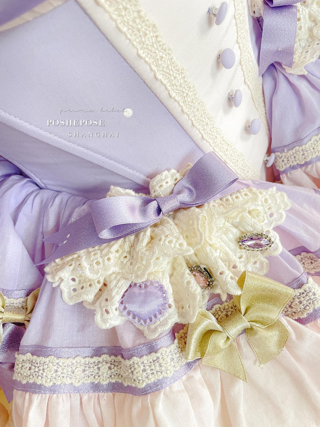 Lolita Dress Set Sweet Violet Pink Puffy Dress Corset Dress 36388:554778 36388:554778