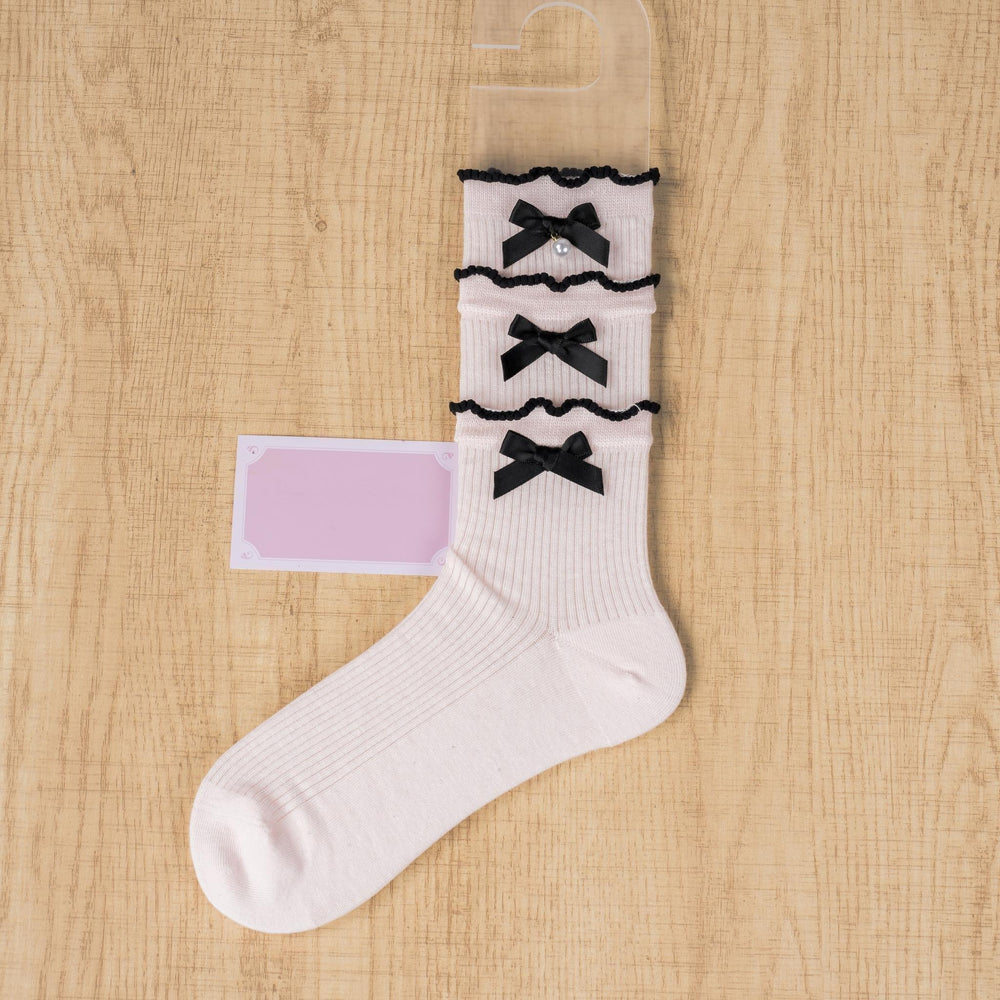 Mid-calf Jirai Kei Socks, Bow Details 43760:784912