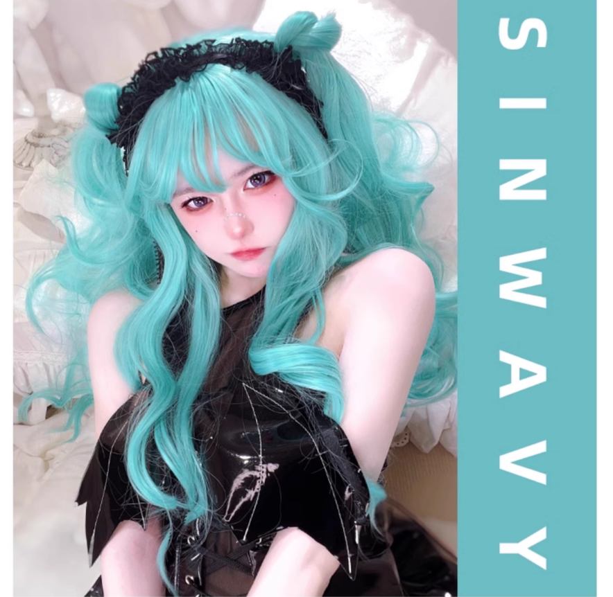 Lolita Wig Mint Green Cosplay Wig Long Curl Wig 38888:607972