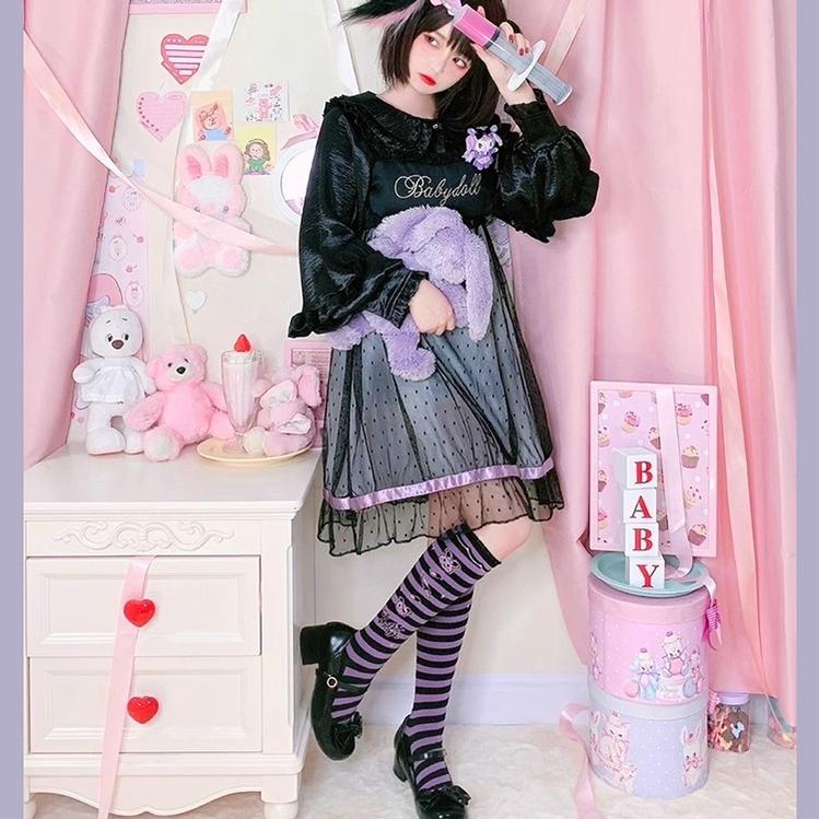 Lolita Striped Knee Socks Japanese Style Woman Socks 31748:373300 31748:373300