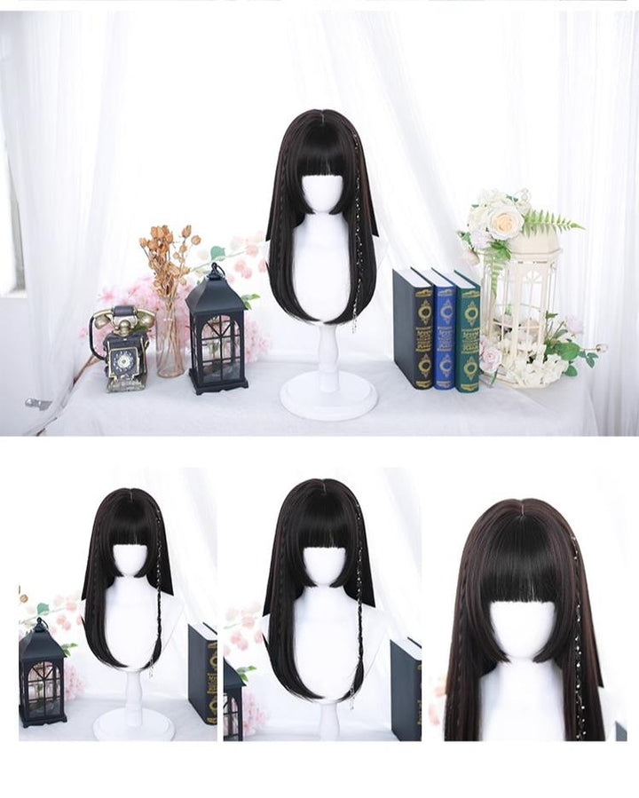 Lolita Wig Long Curly Hair And Straight Bang Multicolors 35930:507460 35930:507460