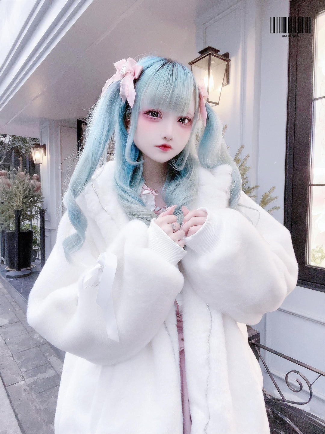 Jirai Kei Winter Coat Cat Ear Hoodie Thick Fleece Coat 40956:682342