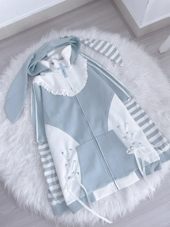 Tenshi Kaiwai Coat Blue Hoode With Long Bunny Ears 21834:758212