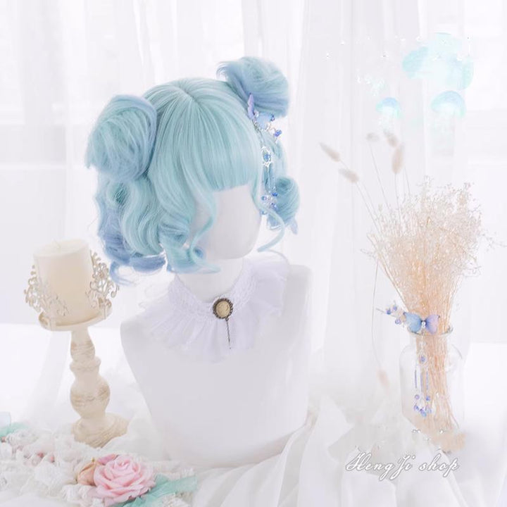 Lolita Harajuku Wig Gradient Short Curly Woman Wig 31720:367500 31720:367500