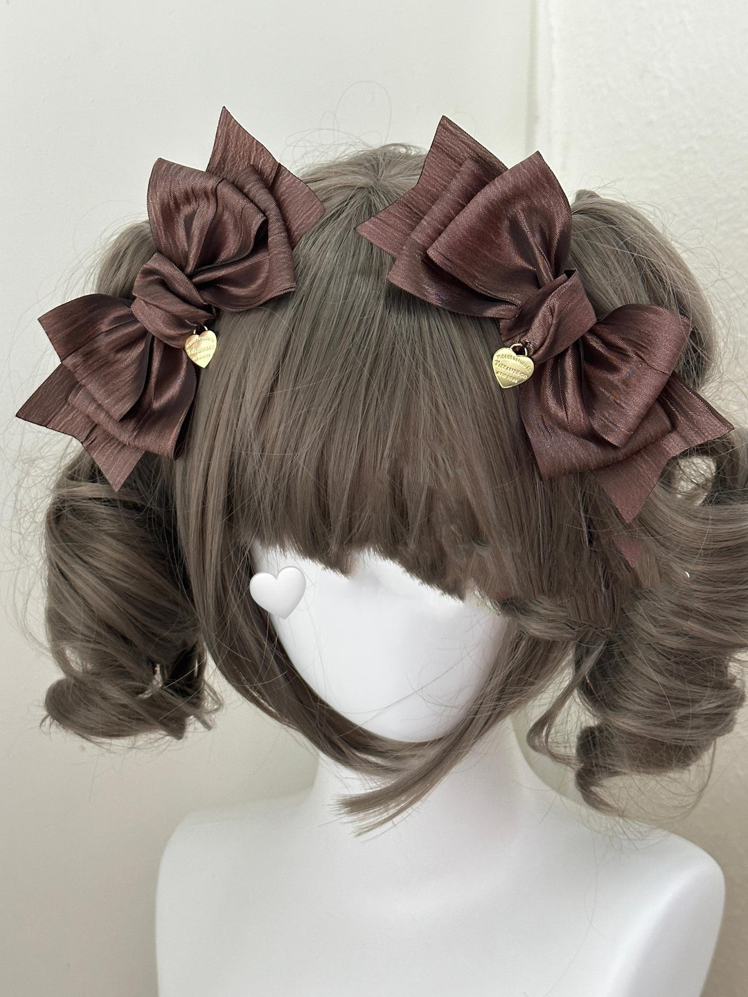 Lolita Headdress Pink Brown Clip Sweet Bow Hair Accessory (棕色一对) 32172:563080 (棕色一对) 32172:563080