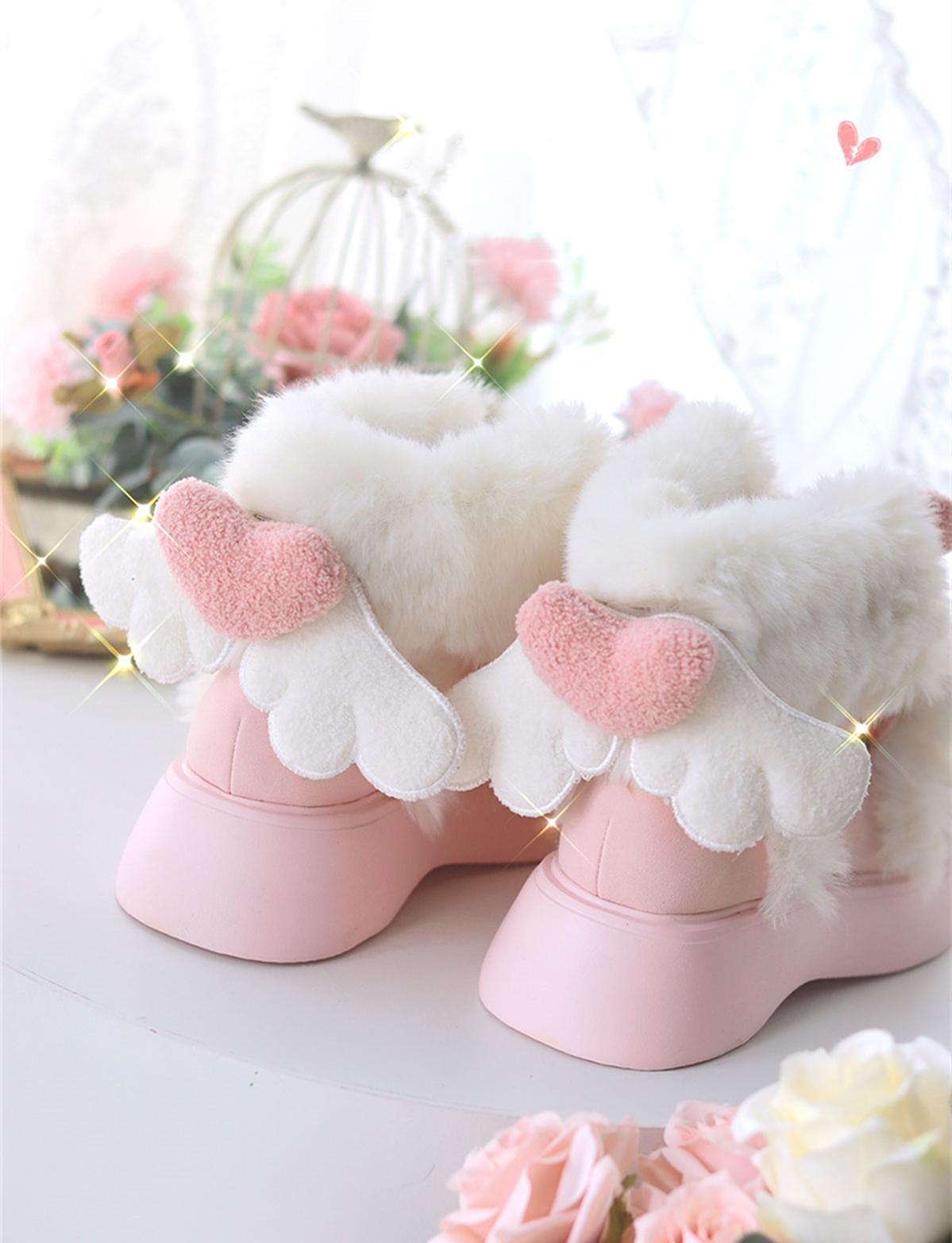 Lolita Shoes Winter Plush Round Toe Snow Boots – Honey Wardrobe