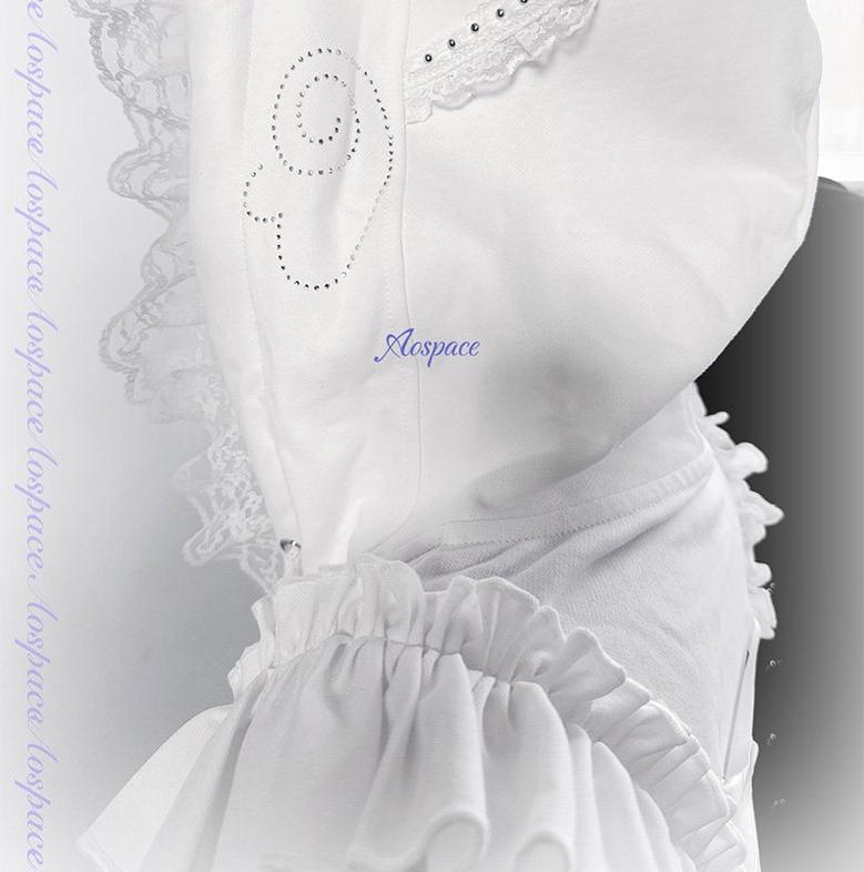 Rhinestone Setting Sub Culture Jacket, Cat Ear Hood 44766:825912