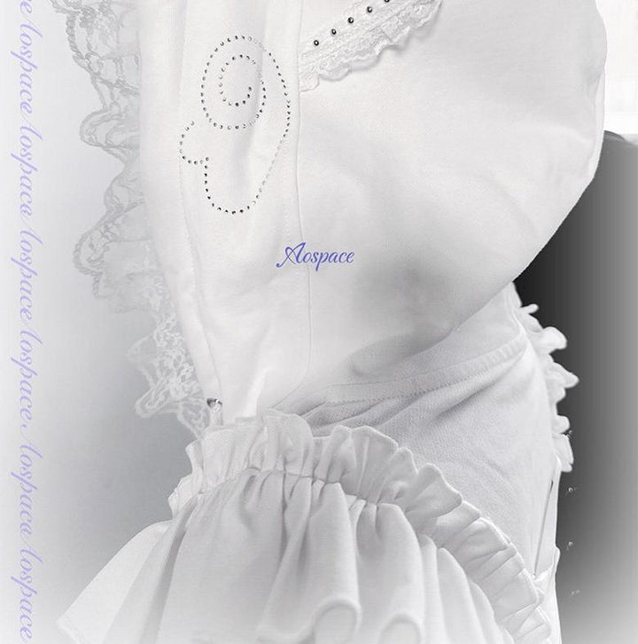 Rhinestone Setting Sub Culture Jacket, Cat Ear Hood 44766:825912