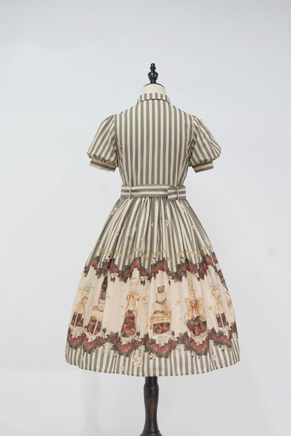 Retro Lolita Dress Strawberry Print Short Sleeve OP Embroidery Shirt 37248:569540