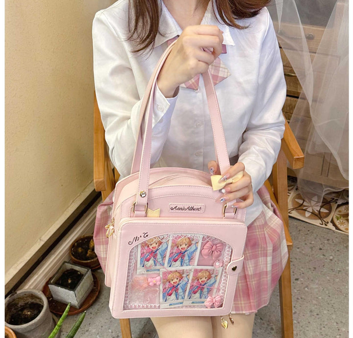 Kawaii Itbag Plaid Girl Large Capacity Handbag 33788:486032