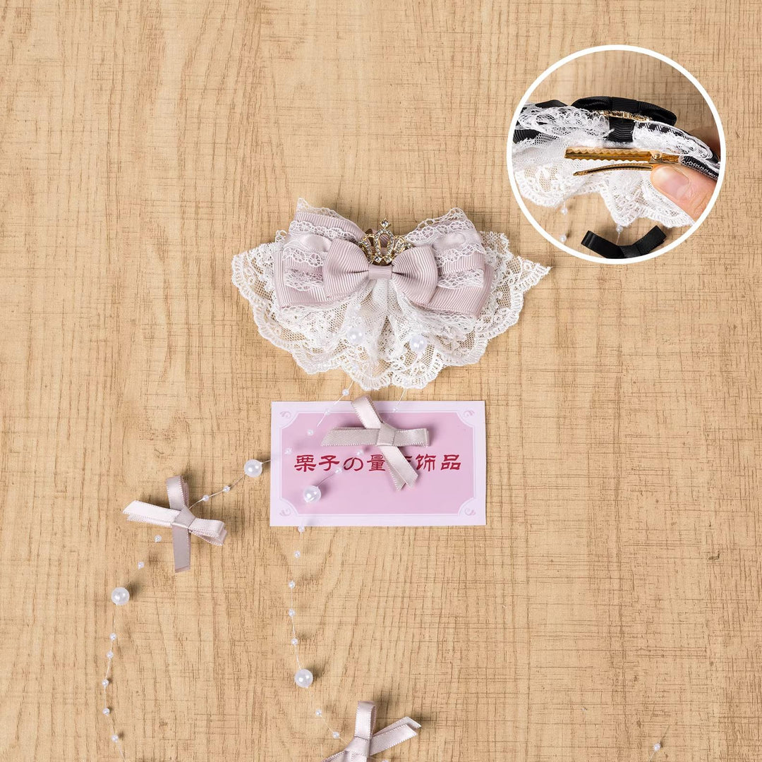 Jirai Kei Artificial Pearl Hair Clip, Rhinestone Crown 45108:837328