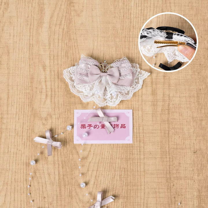 Jirai Kei Artificial Pearl Hair Clip, Rhinestone Crown 45108:837328