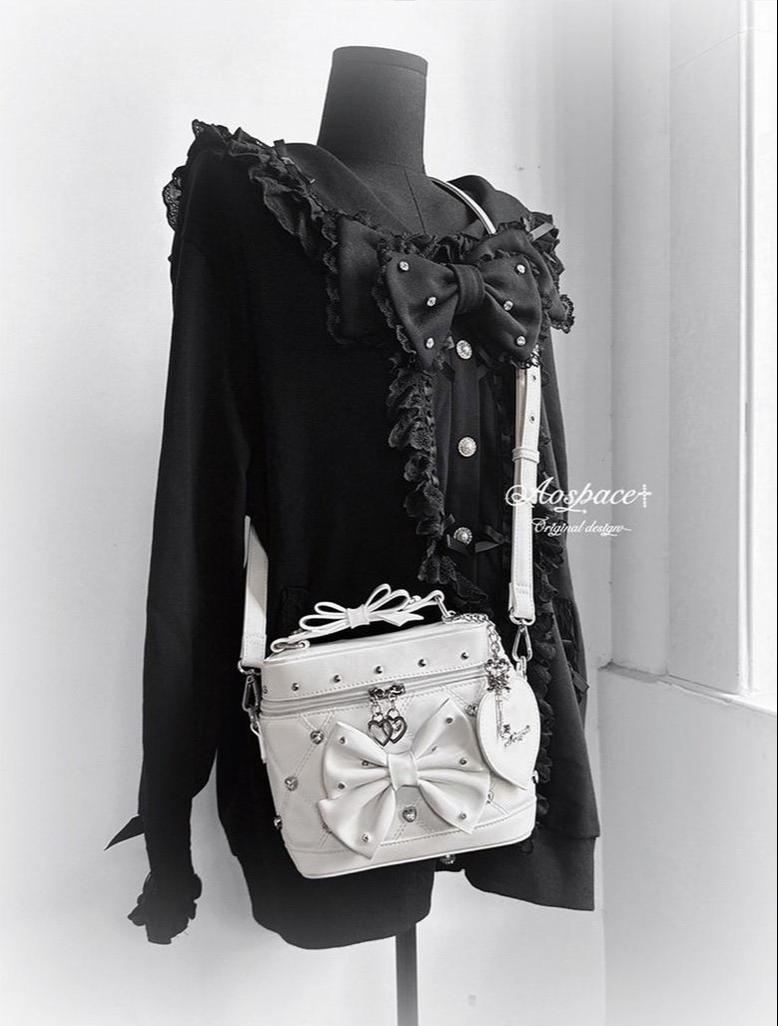 Rhinestone Boxy Handbag, Detachable Crossbody Strap 44768:850680