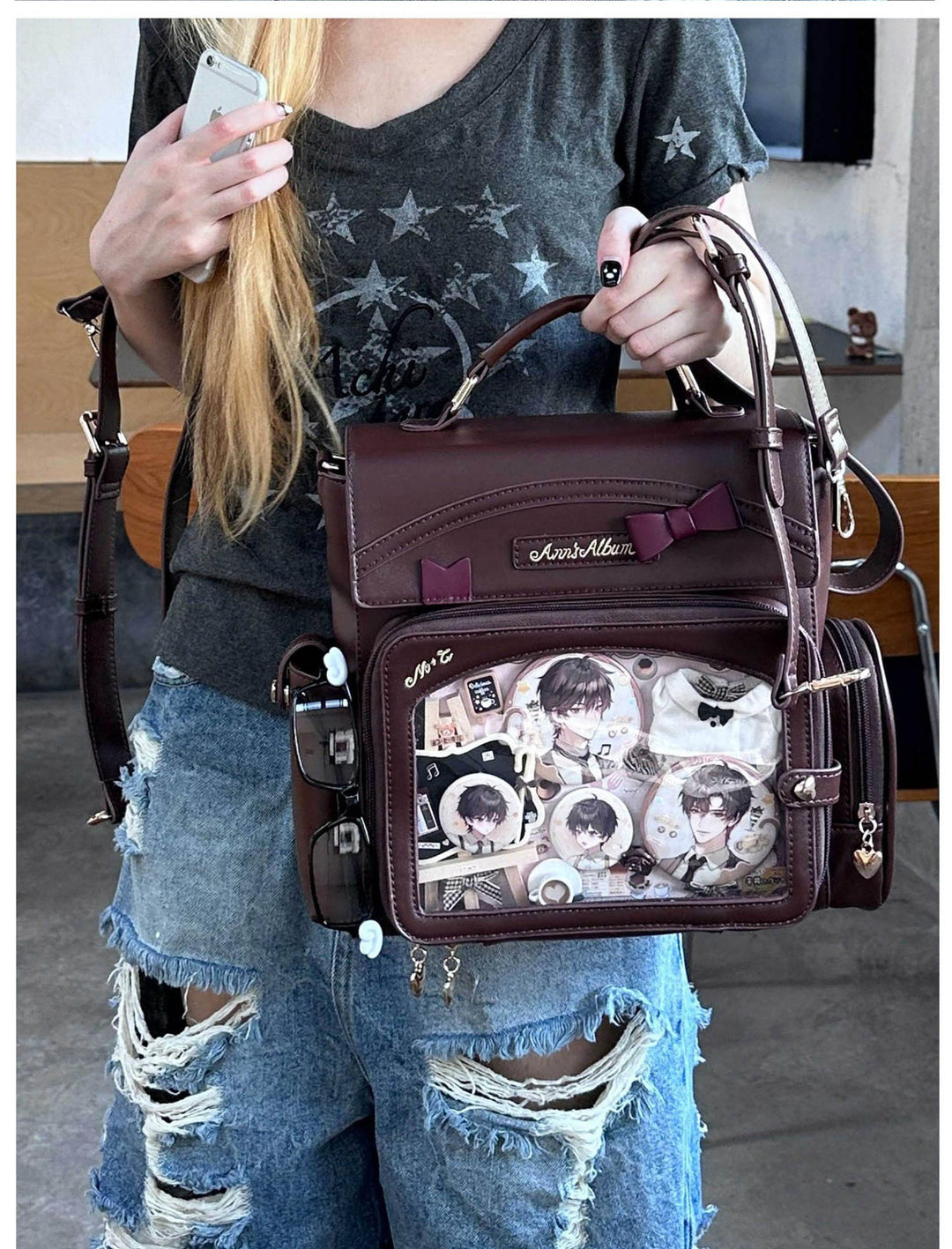 Kawaii Ita Bag with Crossbody Strap, Clear Window 45414:846807