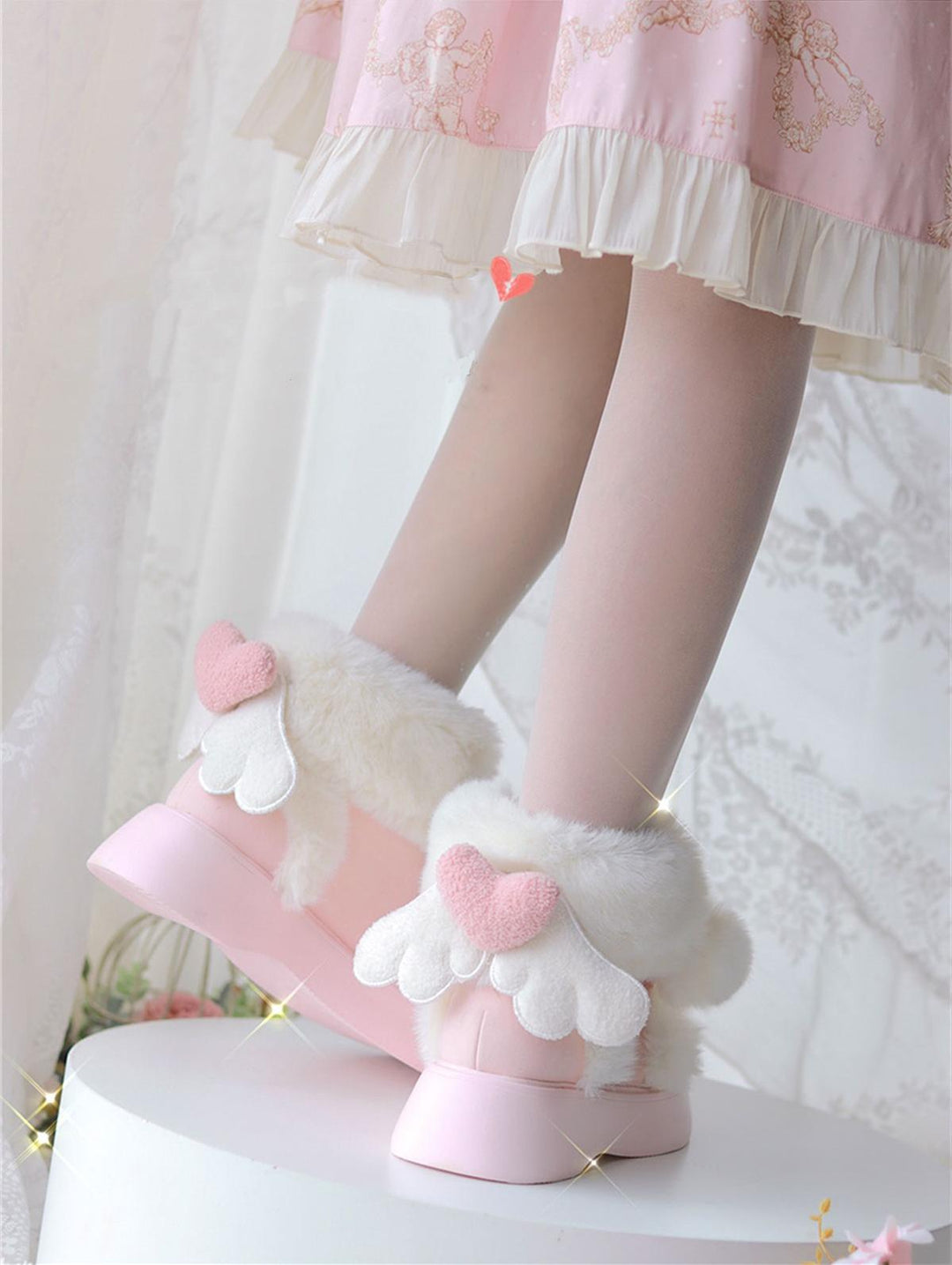 Lolita Shoes Winter Plush Round Toe Snow Boots 33774:455130 33774:455130