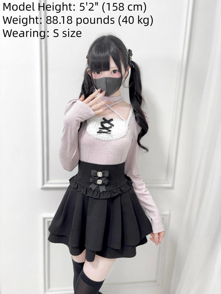 Ryousangata Knit Top, Halter Neck Tie 43828:786821