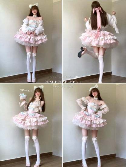 Lolita Dress Fishbone Dress Corset Dress Multicolor 36380:540612
