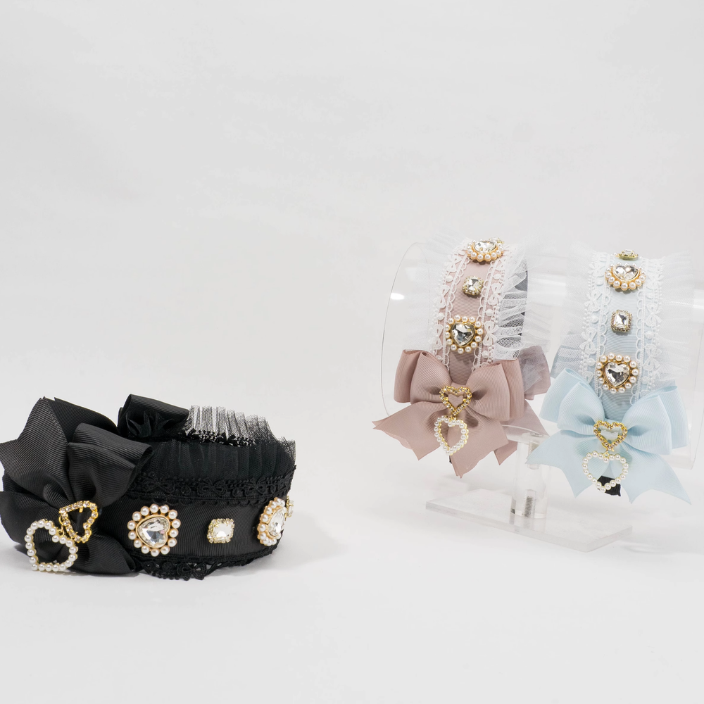 Sweet Lolita Headband Jirai Kei Heart Bow headdress Multicolor 21578:311636