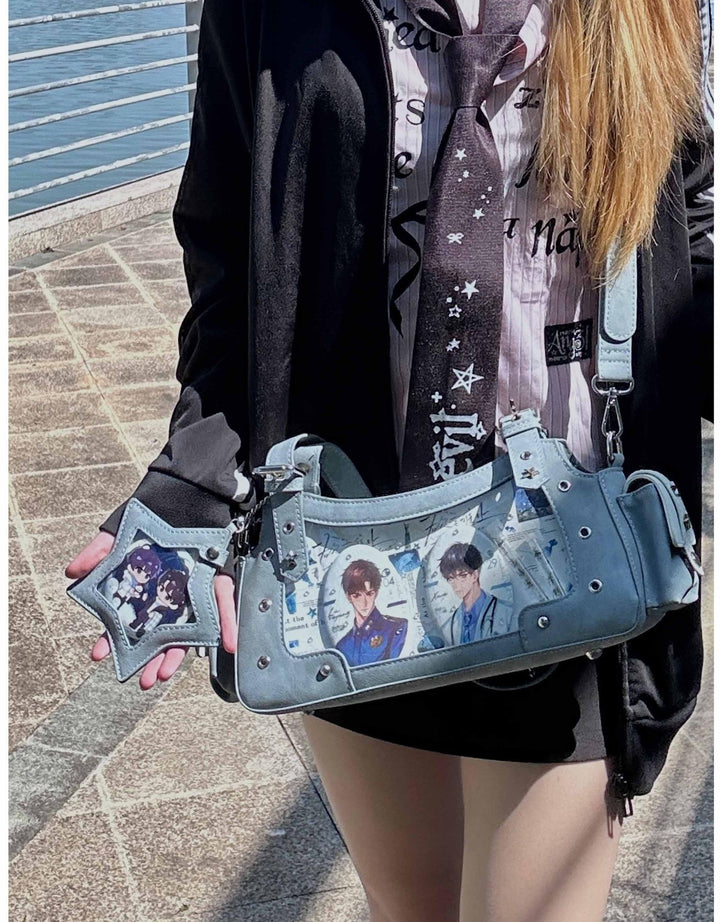 Punk Studded Ita Bag, Clear Window & Star Pouch 45416:847500