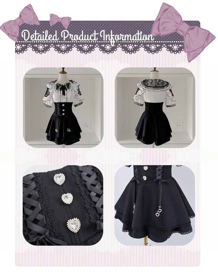 High-Waist Jirai Kei Skirt, Safety Shorts 43783:785830