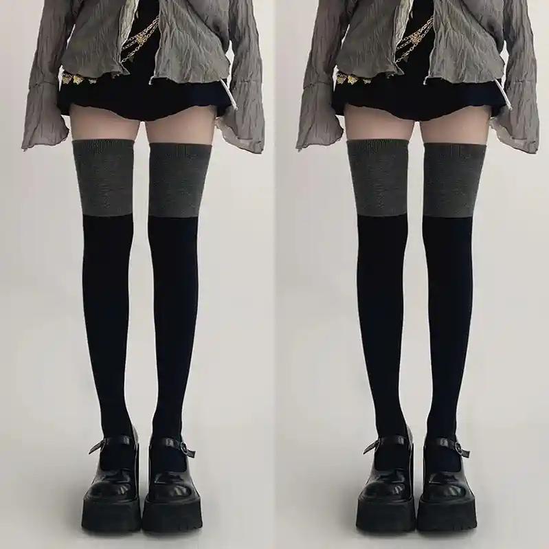 JK Thigh-high Socks Black Knee-high Socks Winter Stockings 40884:698438