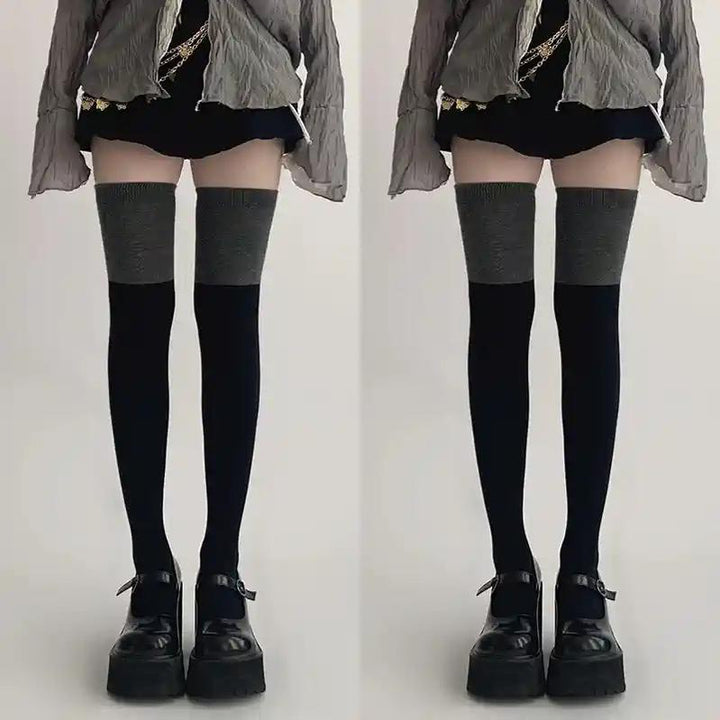 JK Thigh-high Socks Black Knee-high Socks Winter Stockings 40884:698438