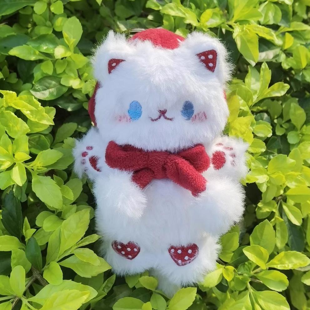 Kawaii Fashion Strawberry Kitten Keychain Plush Doll 21898:331822 21898:331822