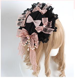 Jirai Kei Black Pink Headband Hat Hair Accessories 22532:322700 22532:322700