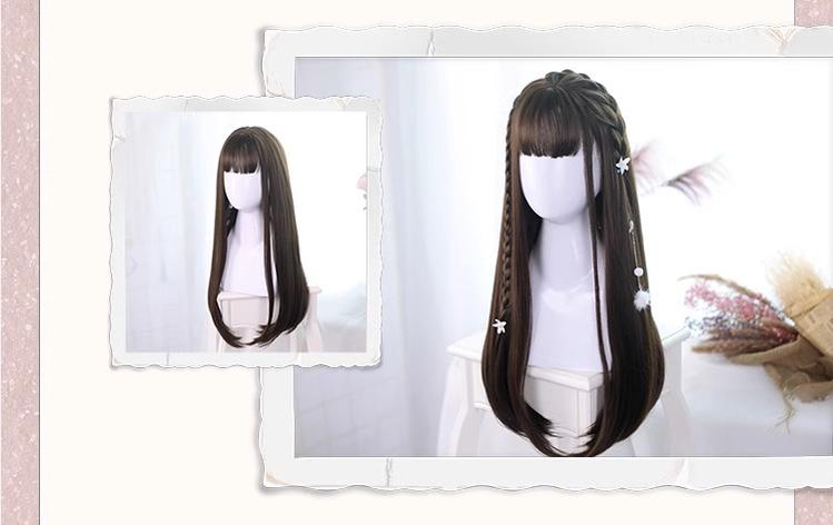 Harajuku Fashion Lolita Black Straight Long Wig 22812:330534 22812:330534