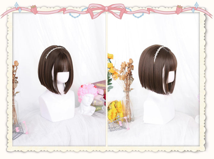 Lolita Wig Black Bob Haircut Short Wig With Bangs 35604:496446 35604:496446