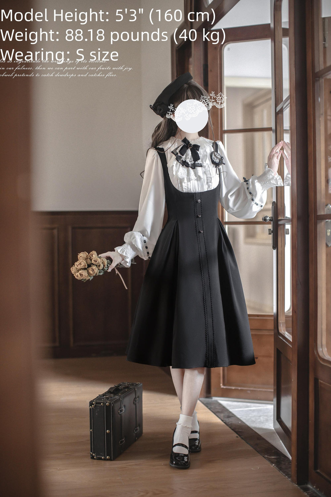 Preppy Sytle Dress, Detachable Cape 44123:798543