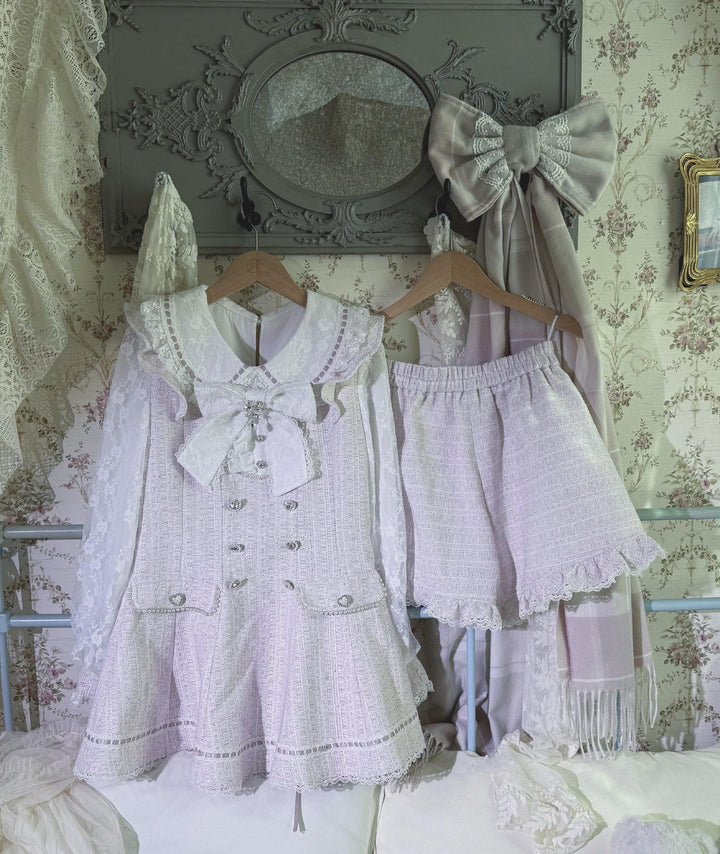 Peter-Pan Collar Ryousangata Dress Set, Lace Sleeves 44524:815240