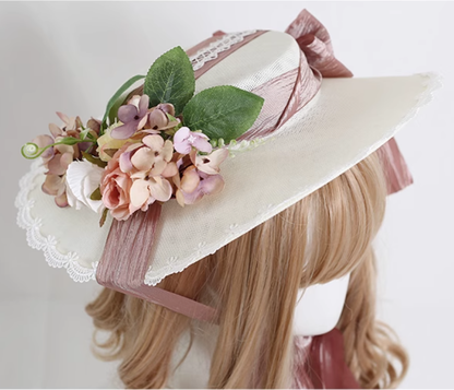 Lolita Top Hat Mori Kei Vintage Hat Elegant Linen Hat 36448:523164