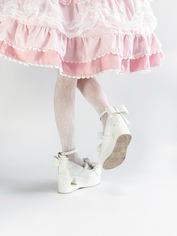 Old School Lolita High Platform Shoes, Heart Hollow Heel 44559:813924